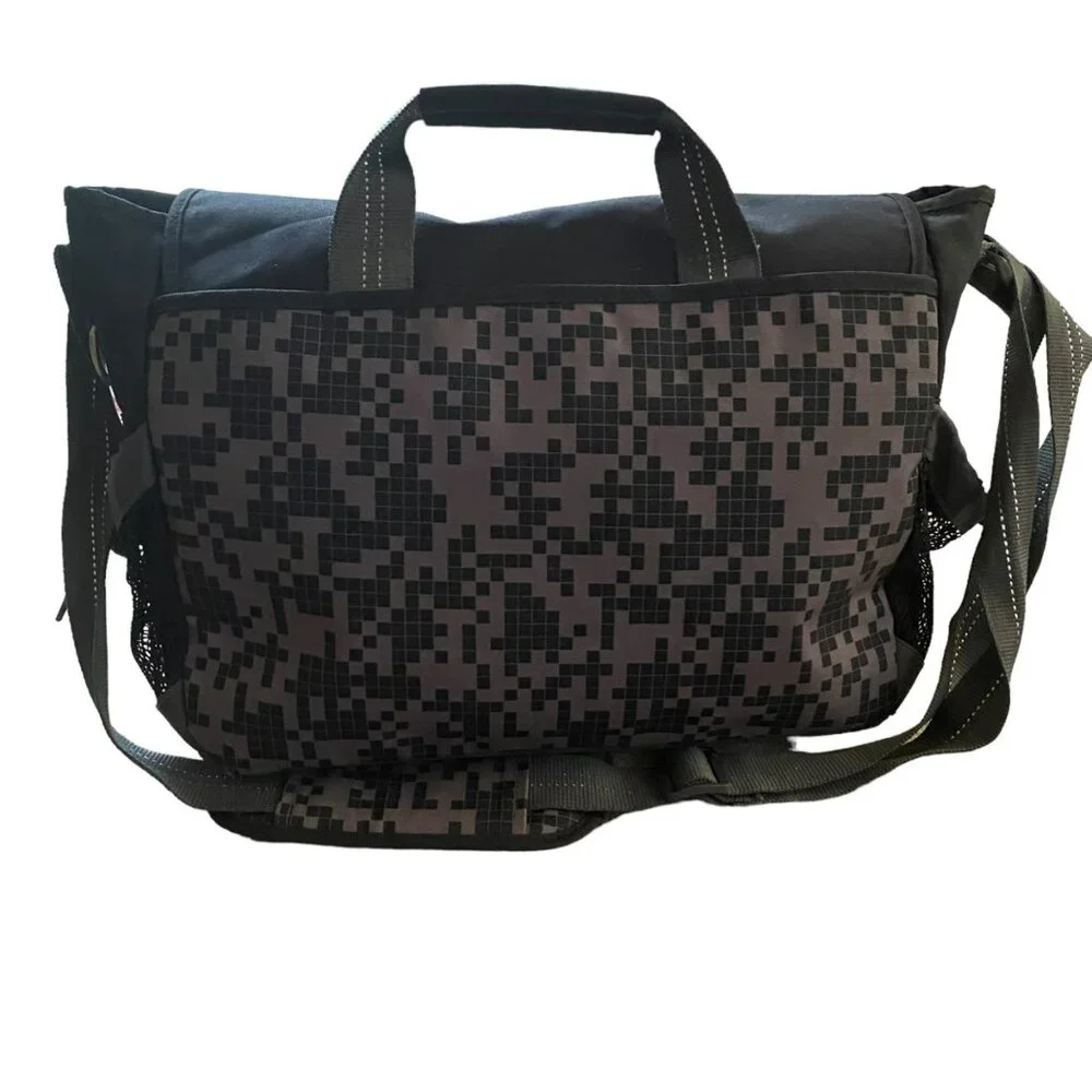 PB Teen Black &‎ Gray Digital Camo Messenger Bag With Adjustable Strap